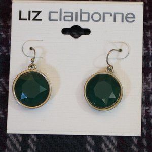 Green Liz Claiborne Pierced Earrings